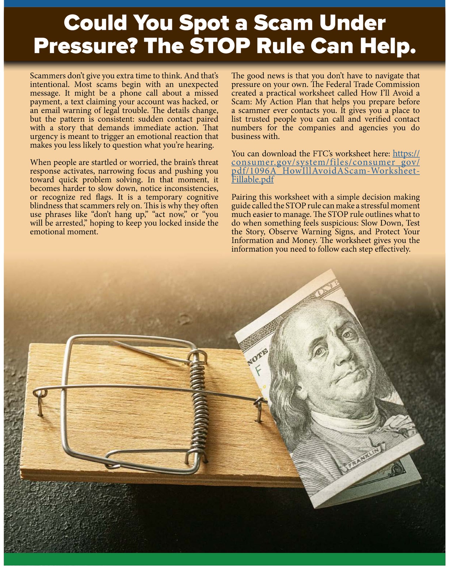 Could You Spot a Scam Under Pressure? The STOP Rule Can Help, page 1