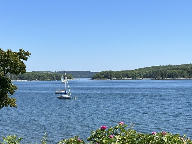 Sailboat anchored in Castine harbor on Penobscot Bay